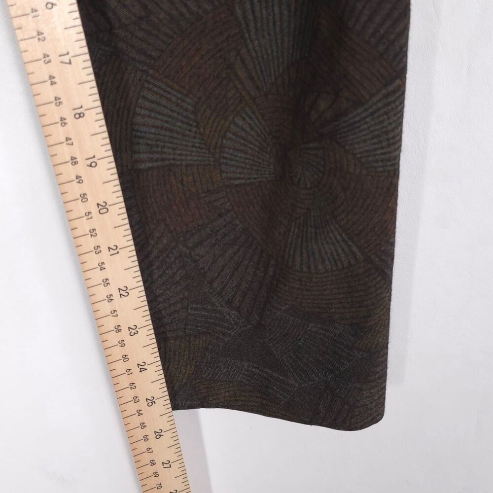AVENUE MONTAIGNE Geometric Ankle Pants Brown Pull On Size 8 USA MADE Handcrafted - Picture 6 of 10